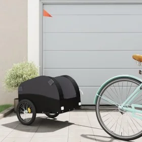 Black iron bicycle trailer 30 kg by , Bicycle trailers - Ref: Foro24-94122, Price: 83,68 €, Discount: %