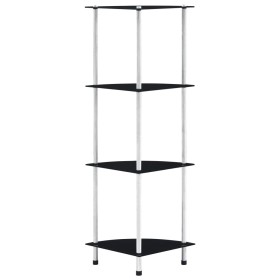 4-stufiges Regal aus schwarzem Hartglas, 30 x 30 x 100 cm von vidaXL, Bücherregale und Regale - Ref: Foro24-249520, Preis: 42...