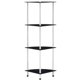 4-tier black tempered glass shelf 30x30x100 cm by vidaXL, Bookcases and shelves - Ref: Foro24-249520, Price: 41,48 €, Discoun...