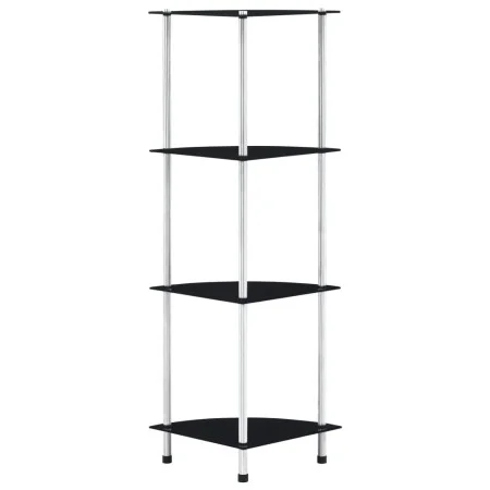 4-stufiges Regal aus schwarzem Hartglas, 30 x 30 x 100 cm von vidaXL, Bücherregale und Regale - Ref: Foro24-249520, Preis: 41...