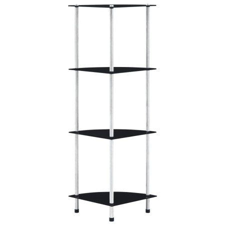 4-tier black tempered glass shelf 30x30x100 cm by vidaXL, Bookcases and shelves - Ref: Foro24-249520, Price: 42,29 €, Discoun...