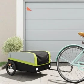 Black and green iron bicycle trailer 45 kg by , Bicycle trailers - Ref: Foro24-94046, Price: 87,22 €, Discount: %