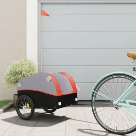 Black and orange iron bicycle trailer 30 kg by , Bicycle trailers - Ref: Foro24-94117, Price: 77,56 €, Discount: %