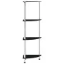 4-stufiges Regal aus schwarzem Hartglas, 30 x 30 x 100 cm von vidaXL, Bücherregale und Regale - Ref: Foro24-249520, Preis: 41...