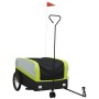 Schwarz-grüner Fahrradanhänger aus Eisen, 45 kg von , Fahrradanhänger - Ref: Foro24-94067, Preis: 89,71 €, Rabatt: %