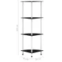 4-stufiges Regal aus schwarzem Hartglas, 30 x 30 x 100 cm von vidaXL, Bücherregale und Regale - Ref: Foro24-249520, Preis: 41...