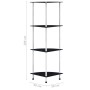 4-tier black tempered glass shelf 30x30x100 cm by vidaXL, Bookcases and shelves - Ref: Foro24-249520, Price: 42,29 €, Discoun...