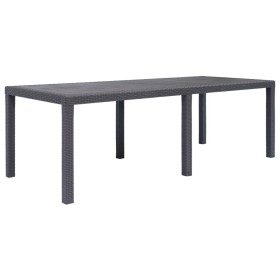 Brown plastic rattan-look garden table 220x90x72 cm by vidaXL, Garden tables - Ref: Foro24-45609, Price: 169,10 €, Discount: %