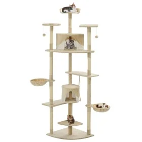 Cat scratcher with 203 cm beige and white sisal post by , Cat furniture - Ref: Foro24-170527, Price: 143,13 €, Discount: %