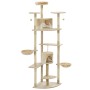 Katzenkratzbaum mit Sisalpfosten 203 cm beige und weiß von , Katzenmöbel - Ref: Foro24-170527, Preis: 146,59 €, Rabatt: %