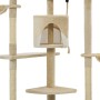 Katzenkratzbaum mit Sisalpfosten 203 cm beige und weiß von , Katzenmöbel - Ref: Foro24-170527, Preis: 146,59 €, Rabatt: %