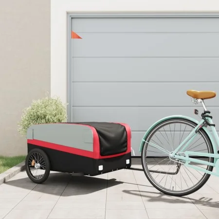Bicycle trailer, black and red iron, 45 kg by , Bicycle trailers - Ref: Foro24-94048, Price: 81,54 €, Discount: %