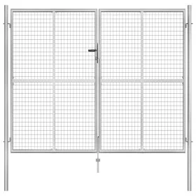 Gartentor aus silber verzinktem Stahl, 306 x 250 cm von vidaXL, Gartentore - Ref: Foro24-144766, Preis: 586,26 €, Rabatt: %