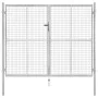 Puerta de jardín de acero galvanizado plateado 306x250 cm de vidaXL, Puertas de jardín - Ref: Foro24-144766, Precio: 586,22 €...