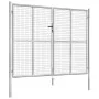 Puerta de jardín de acero galvanizado plateado 306x250 cm de vidaXL, Puertas de jardín - Ref: Foro24-144766, Precio: 586,22 €...