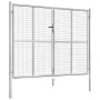Silver galvanized steel garden gate 306x250 cm by vidaXL, garden gates - Ref: Foro24-144766, Price: 596,64 €, Discount: %