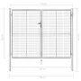 Puerta de jardín de acero galvanizado plateado 306x250 cm de vidaXL, Puertas de jardín - Ref: Foro24-144766, Precio: 586,22 €...