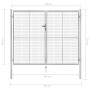 Silver galvanized steel garden gate 306x250 cm by vidaXL, garden gates - Ref: Foro24-144766, Price: 596,64 €, Discount: %