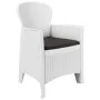 Sillas jardín con cojines 2 uds plástico aspecto ratán blanco de vidaXL, Sillas de jardín - Ref: Foro24-45598, Precio: 238,44...