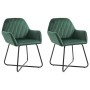Sillas comedor 2 unidades de terciopelo verde de vidaXL, Sillas de comedor - Ref: Foro24-249803, Precio: 186,87 €, Descuento: %