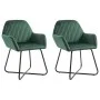 Sillas comedor 2 unidades de terciopelo verde de vidaXL, Sillas de comedor - Ref: Foro24-249803, Precio: 185,11 €, Descuento: %