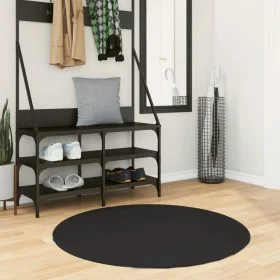 HUARTE schwarze, weiche, waschbare Kurzflordecke Ø 100 cm von , Teppiche - Ref: Foro24-375123, Preis: 45,57 €, Rabatt: %