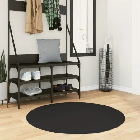 HUARTE schwarze, weiche, waschbare Kurzflordecke Ø 100 cm von , Teppiche - Ref: Foro24-375123, Preis: 45,57 €, Rabatt: %