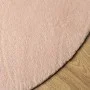 Alfombra de pelo corto suave lavable HUARTE rosado Ø 100 cm de , Alfombras - Ref: Foro24-375161, Precio: 27,00 €, Descuento: %