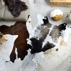 Genuine black and white cowhide rug 180x220 cm by , Rugs - Ref: Foro24-376702, Price: 228,16 €, Discount: %
