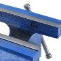 Cast iron blue 125 mm bench vise by , Clamps and screws - Ref: Foro24-154639, Price: 57,11 €, Discount: %