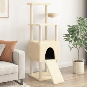 Cat scratcher with cream sisal posts 153 cm by , Cat furniture - Ref: Foro24-172115, Price: 78,21 €, Discount: %