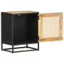 Nachttisch aus rauem Mangoholz, natürlicher Rohrstock 40x30x50cm von vidaXL, Nachttische - Ref: Foro24-323140, Preis: 122,19 ...
