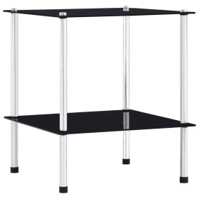 2-stöckiges Regal aus schwarzem Hartglas, 40 x 40 x 47 cm von vidaXL, Bücherregale und Regale - Ref: Foro24-249508, Preis: 33...