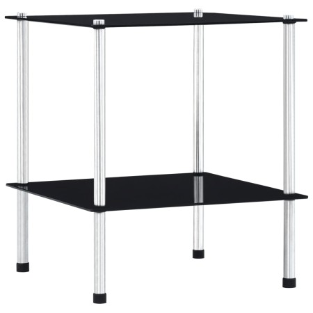 2-stöckiges Regal aus schwarzem Hartglas, 40 x 40 x 47 cm von vidaXL, Bücherregale und Regale - Ref: Foro24-249508, Preis: 33...
