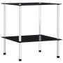 2-stöckiges Regal aus schwarzem Hartglas, 40 x 40 x 47 cm von vidaXL, Bücherregale und Regale - Ref: Foro24-249508, Preis: 33...
