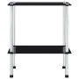 2-stöckiges Regal aus schwarzem Hartglas, 40 x 40 x 47 cm von vidaXL, Bücherregale und Regale - Ref: Foro24-249508, Preis: 32...