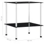 2-stöckiges Regal aus schwarzem Hartglas, 40 x 40 x 47 cm von vidaXL, Bücherregale und Regale - Ref: Foro24-249508, Preis: 32...