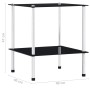 2-stöckiges Regal aus schwarzem Hartglas, 40 x 40 x 47 cm von vidaXL, Bücherregale und Regale - Ref: Foro24-249508, Preis: 33...