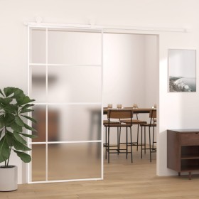 Puerta corredera ESG vidrio y aluminio blanca 102,5x205 cm