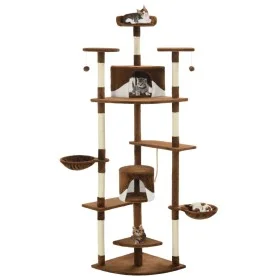 Cat scratching post with brown and white sisal post 203 cm by , Cat furniture - Ref: Foro24-170528, Price: 130,38 €, Discount: %