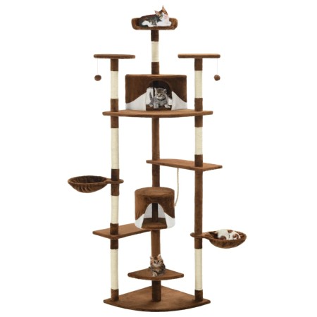 Katzenkratzbaum mit braun-weißem Sisalstamm, 203 cm von , Katzenmöbel - Ref: Foro24-170528, Preis: 145,48 €, Rabatt: %