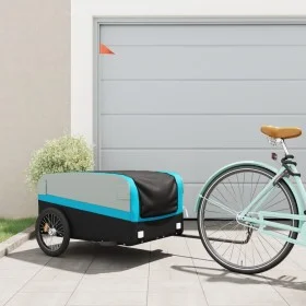 Remolque para bicicleta hierro negro y azul 45 kg de , Remolques para bicicletas - Ref: Foro24-94051, Precio: 87,76 €, Descue...