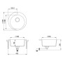 Granite kitchen sink with one white round basin by vidaXL, Sinks - Ref: Foro24-144865, Price: 201,11 €, Discount: %