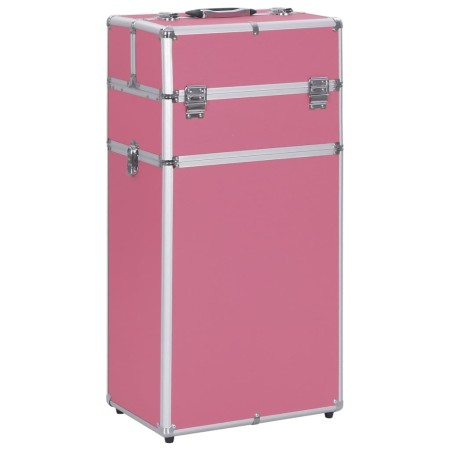 Maletín trolley de maquillaje de aluminio rosa de vidaXL, Neceseres - Ref: Foro24-91823, Precio: 108,27 €, Descuento: %