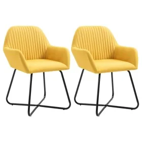 Dining chairs 2 units yellow fabric by vidaXL, dining chairs - Ref: Foro24-249814, Price: 158,96 €, Discount: %