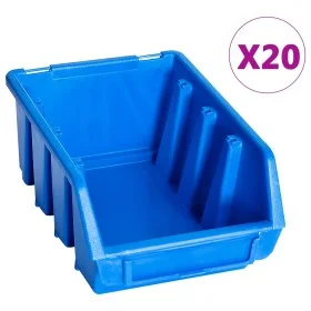 Stapelbare Lagerbehälter, 20 Stück, blauer Kunststoff von , Werkzeugkästen - Ref: Foro24-146284, Preis: 28,53 €, Rabatt: %