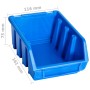 Stapelbare Lagerbehälter, 20 Stück, blauer Kunststoff von , Werkzeugkästen - Ref: Foro24-146284, Preis: 29,17 €, Rabatt: %
