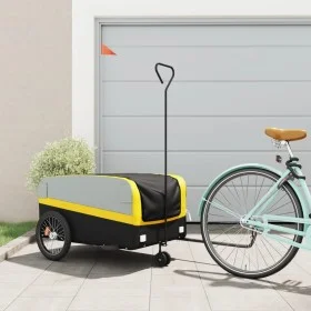 Remolque para bicicleta hierro negro y amarillo 45 kg by , Bicycle trailers - Ref: Foro24-94064, Price: 83,34 €, Discount: %