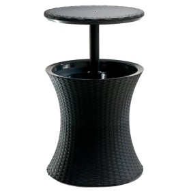 Keter Mesa de bar nevera Rattan antracita 203835