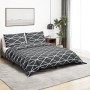 Graues Bettbezug-Set aus Baumwolle, 260 x 220 cm von , Bettbezüge - Ref: Foro24-136061, Preis: 27,64 €, Rabatt: %